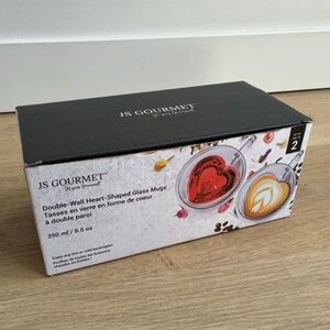 JS Gourmet Heart Shaped Double Walled Insulated Glass